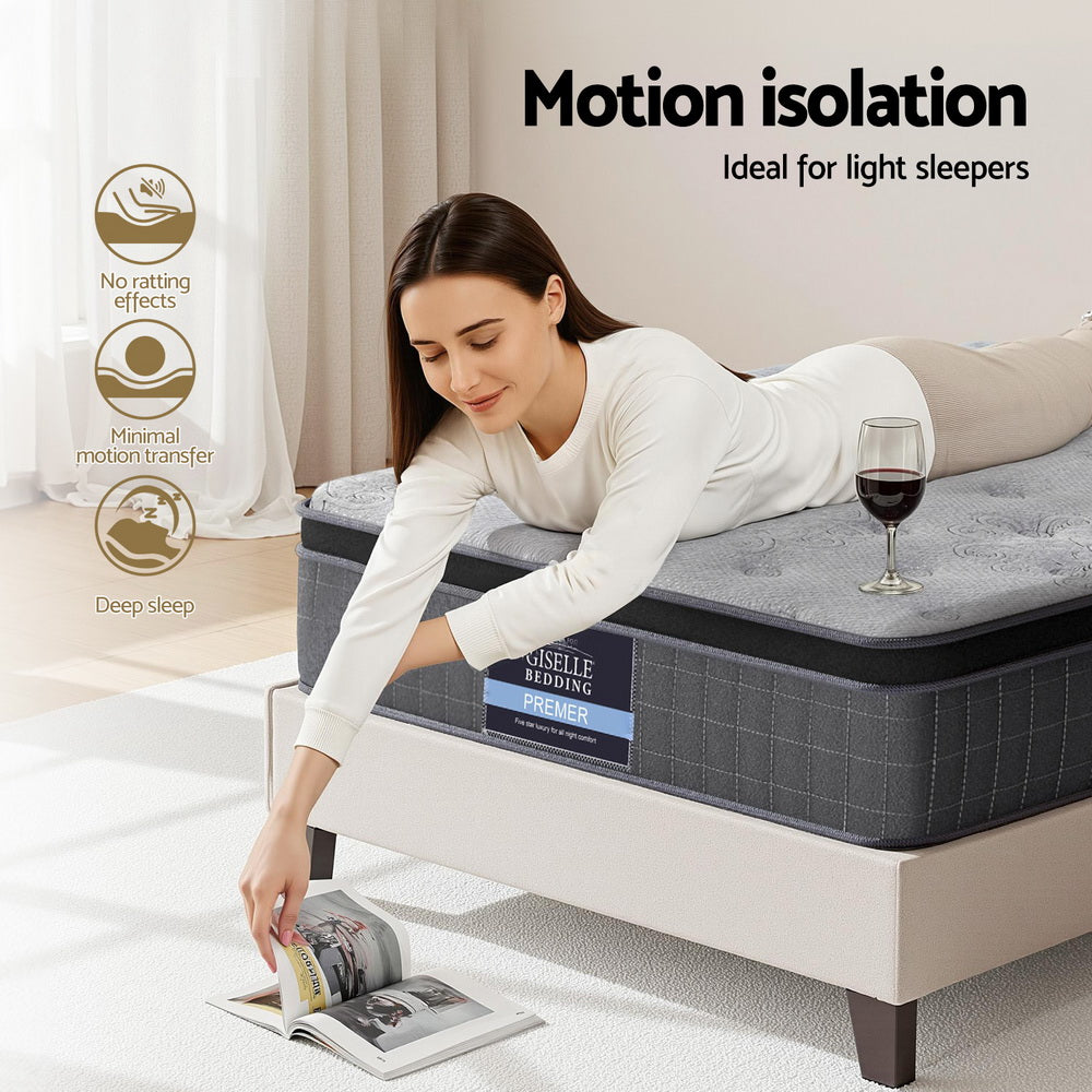 DOVE Single Mattress 26cm Latex Foam Medium-Firm Grey
