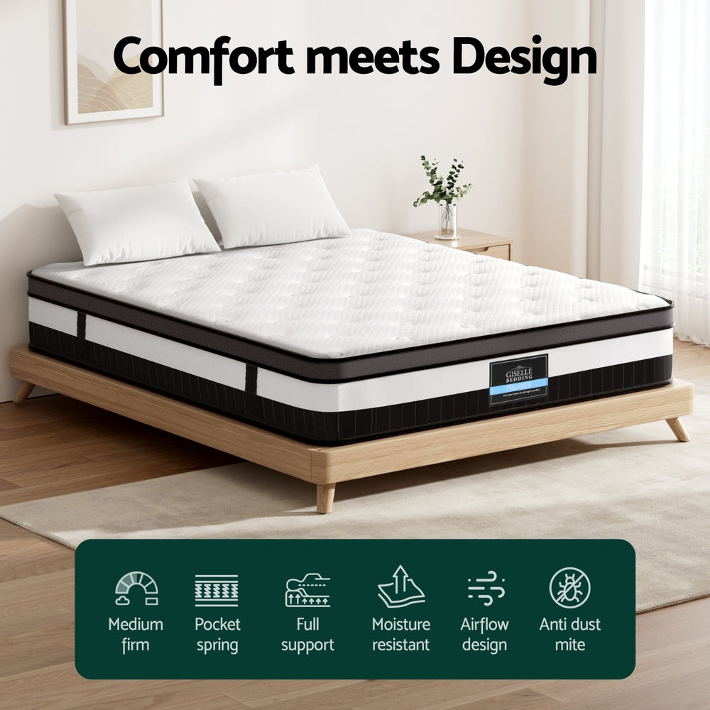 Breeze 30cm Double Mattress Medium-Firm White
