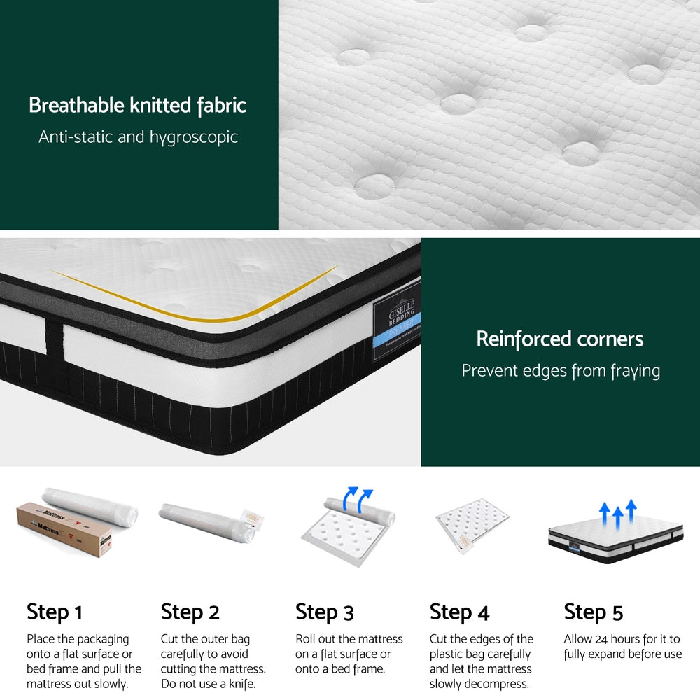 Breeze 30cm Double Mattress Medium-Firm White