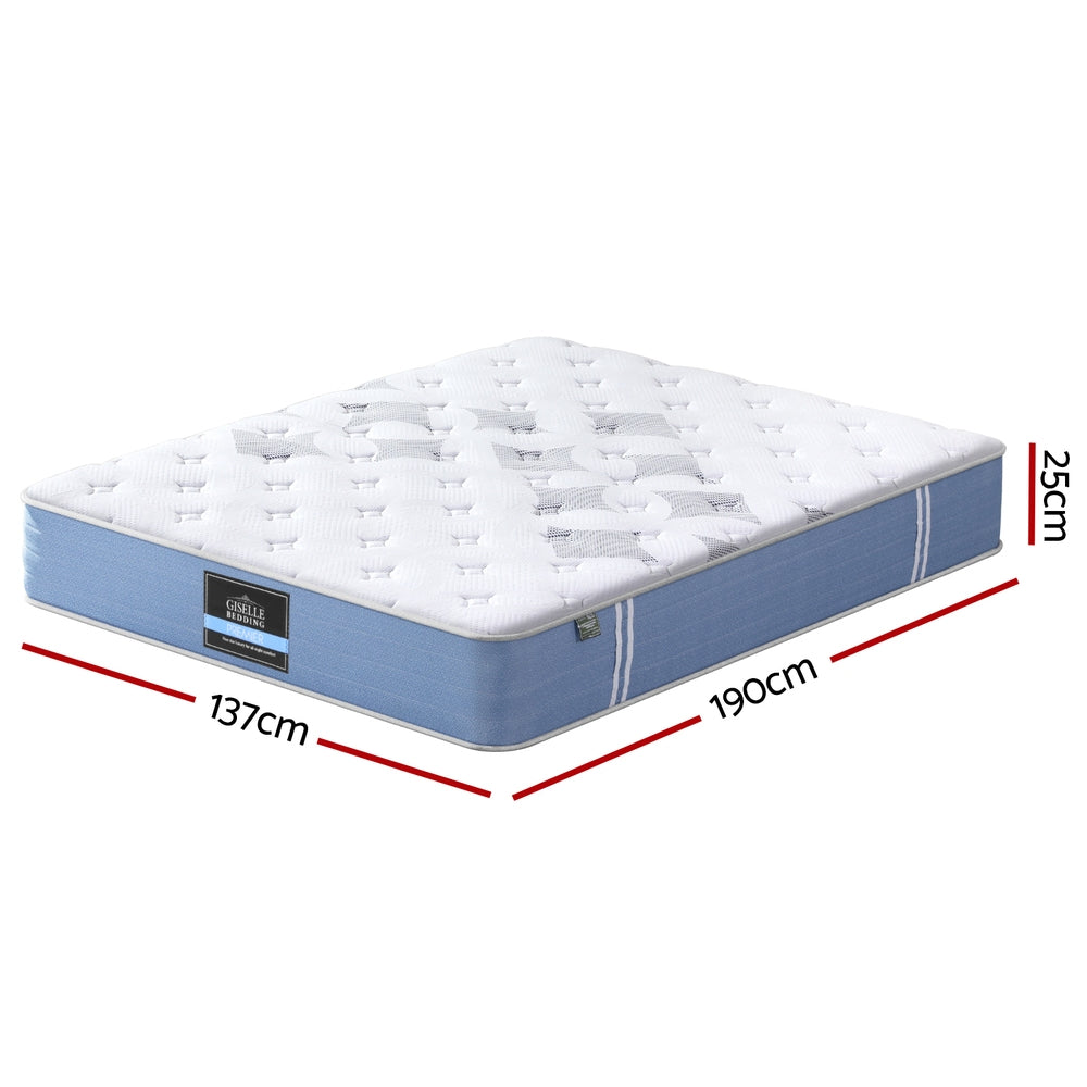 Snow Series 25cm Double Mattress Medium Firm Pocket Spring