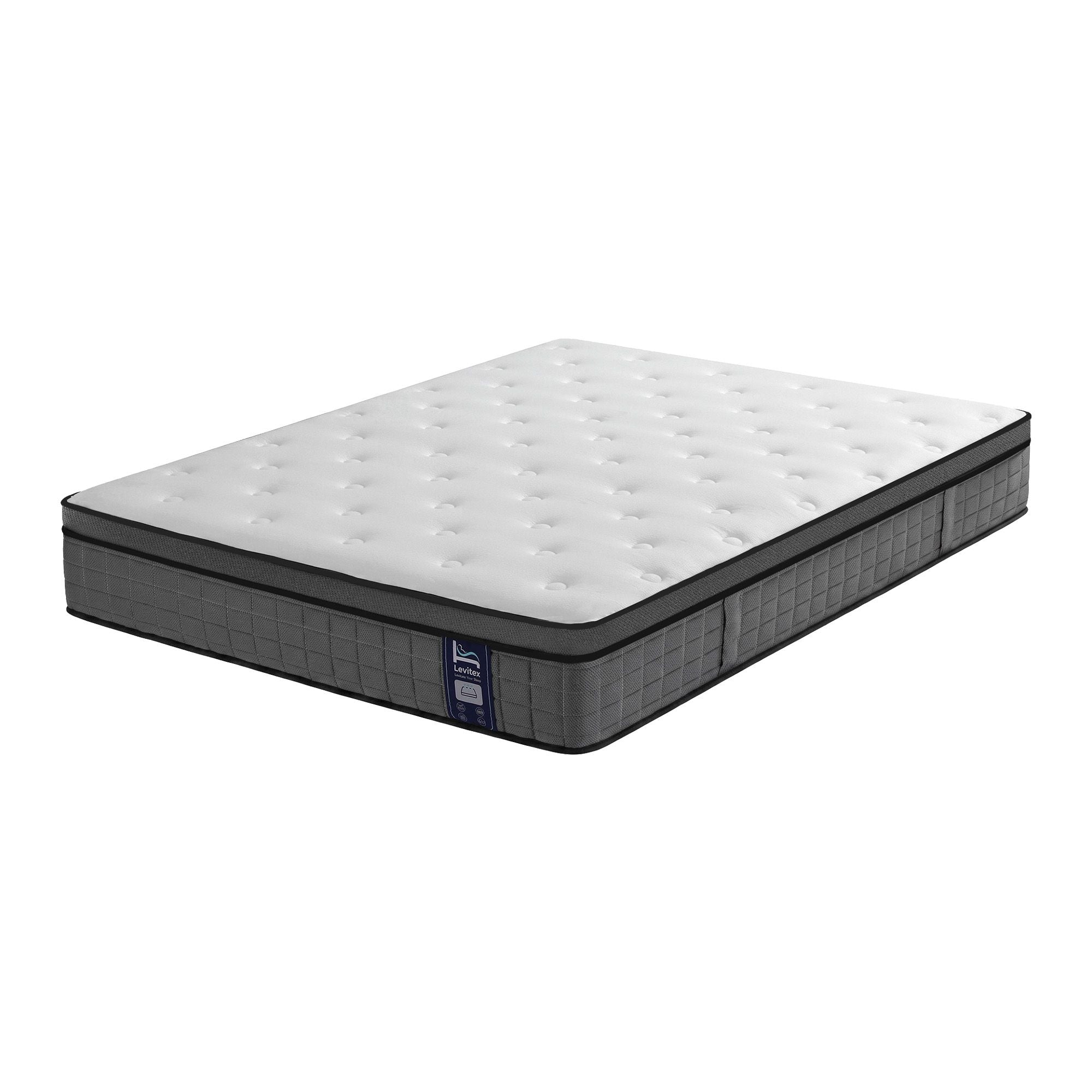 Levitex Double Mattress 2 Rows Edge Support for Deep Sleep 5-Zone Ergonomic Pocket Spring Breathable Corrugated Sponge Medium Firm 30CM