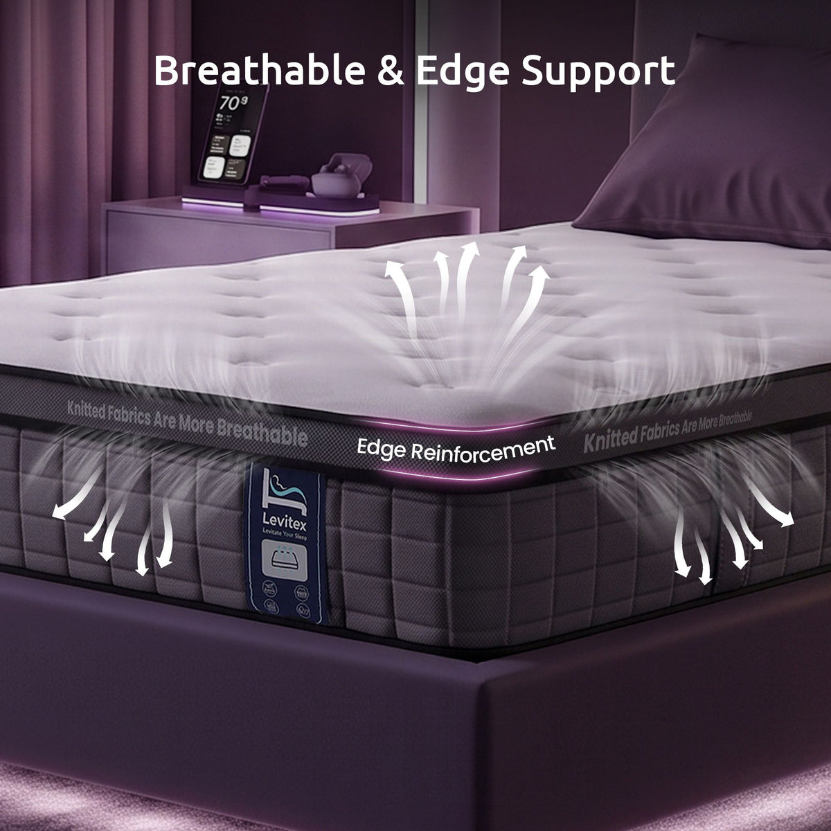 Levitex King Single Mattress 2 Rows Edge Support for Deep Sleep 5-Zone Ergonomic Pocket Spring Breathable Corrugated Sponge Medium Firm 30CM