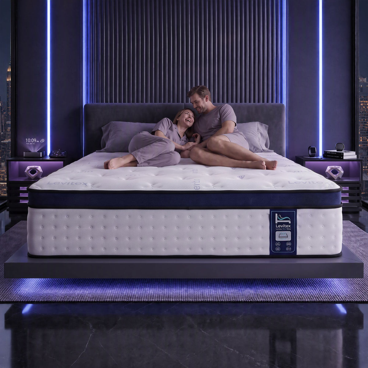 Levitex Queen Mattress 35cm Gel Memory Foam 7-Zone Pocket Spring