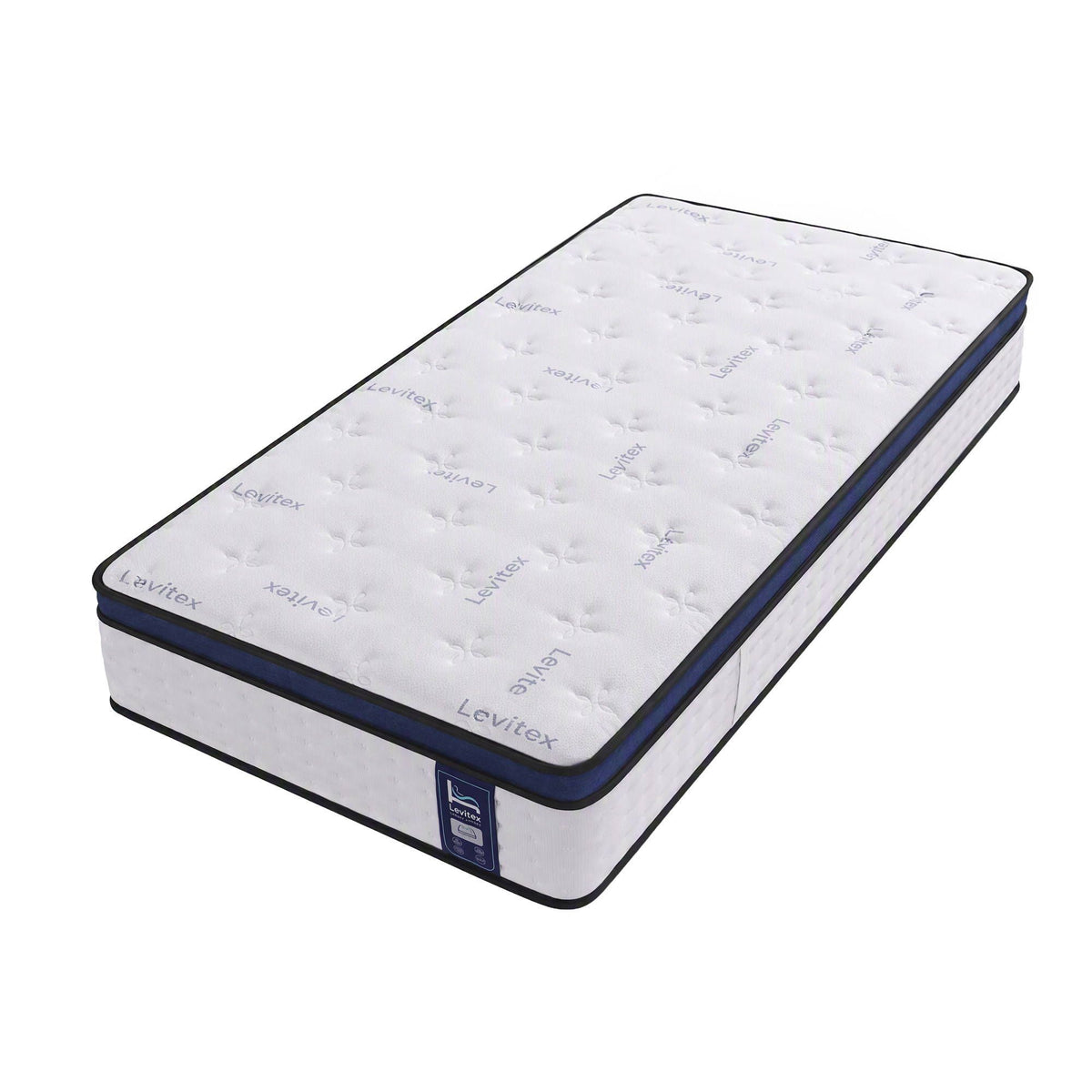 Levitex 35CM Single Mattresses Gel Memory Foam and 7-Zone Ergonomic Pocket Spring, Anti-Roll Dual-Row Edge, Triple Cooling System for Hot Sleepers