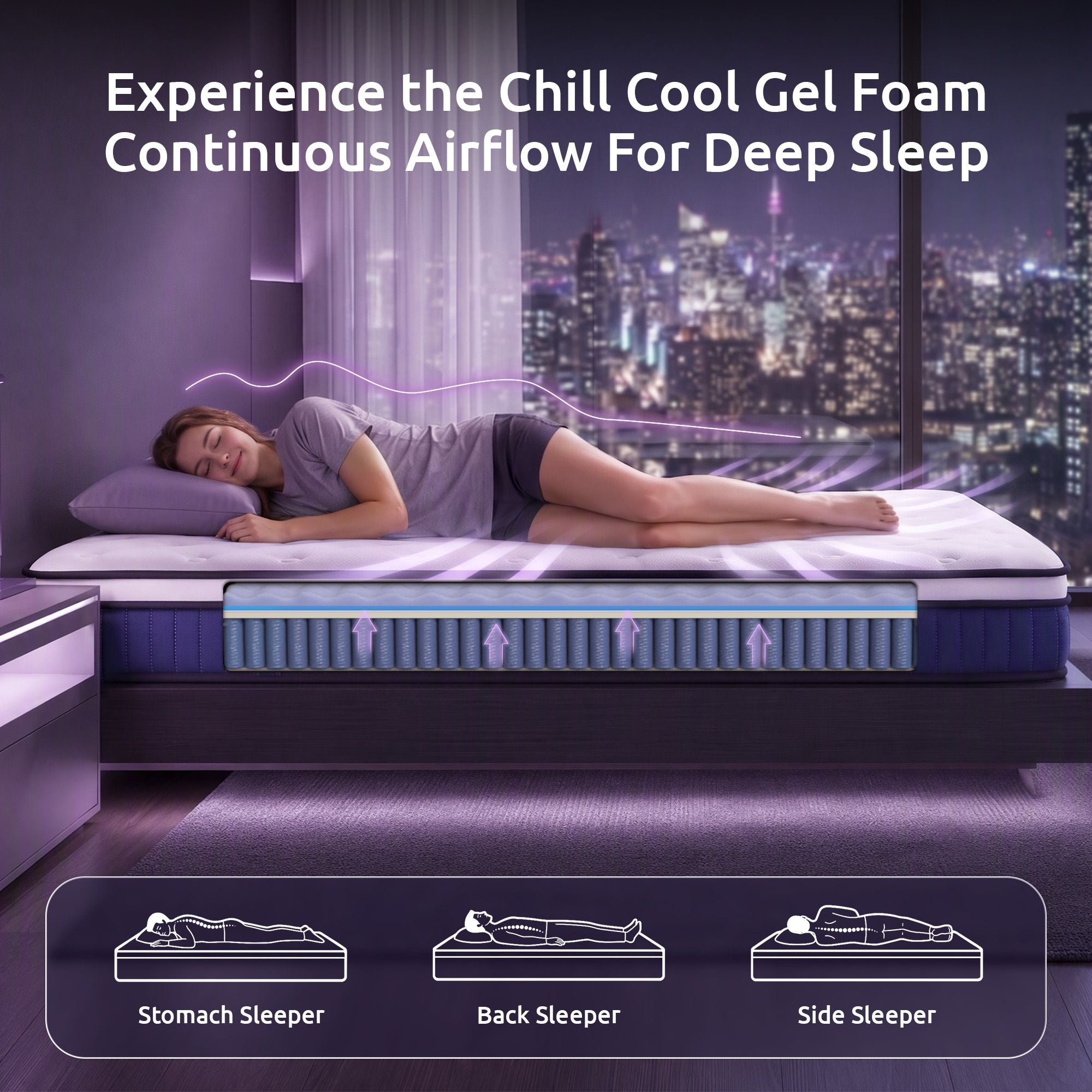 Levitex King Single Mattress 23CM With Pocket Spring & Cooling Gel Foam, Medium-Firm Full-Body Support, Mattresses In A Box