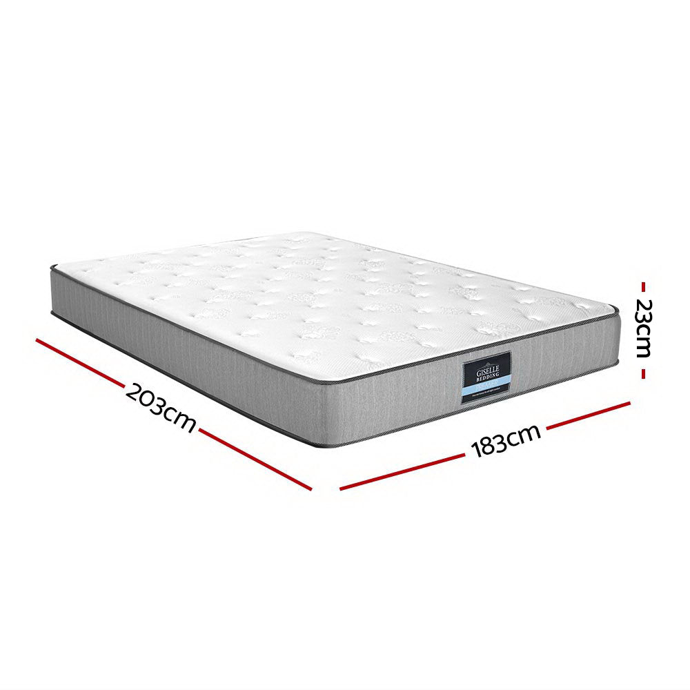 Leera King Mattress 23cm Extra Firm Hypoallergenic Grey/White