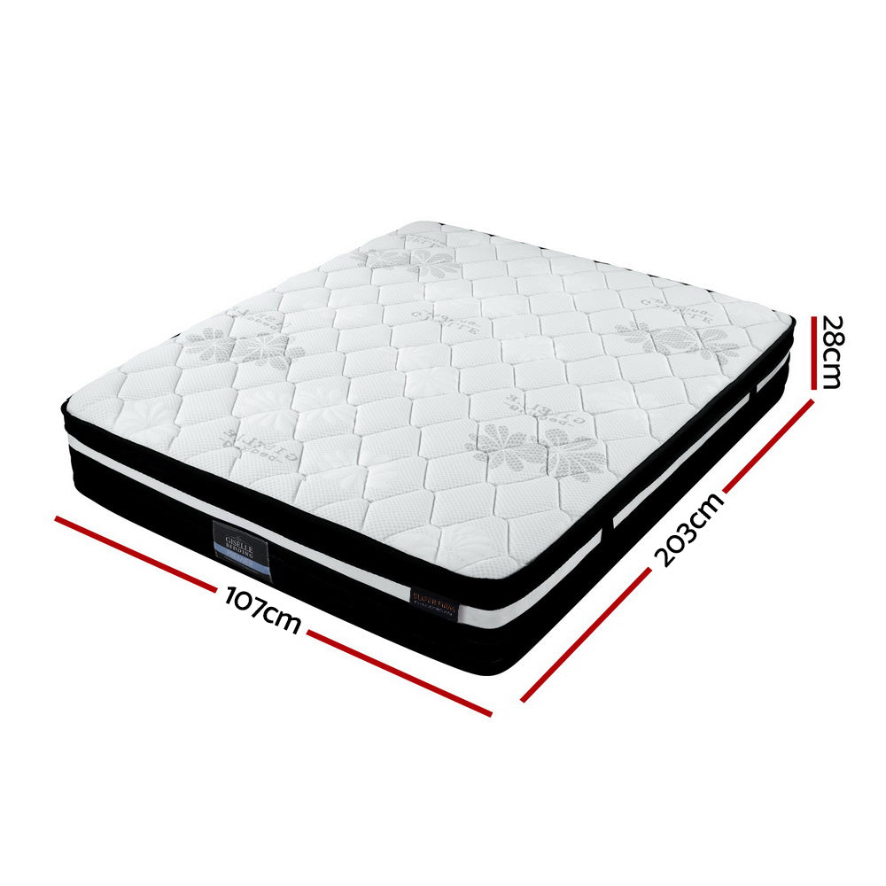 Regine King Single Mattress Super Firm 28cm Black/Grey/White