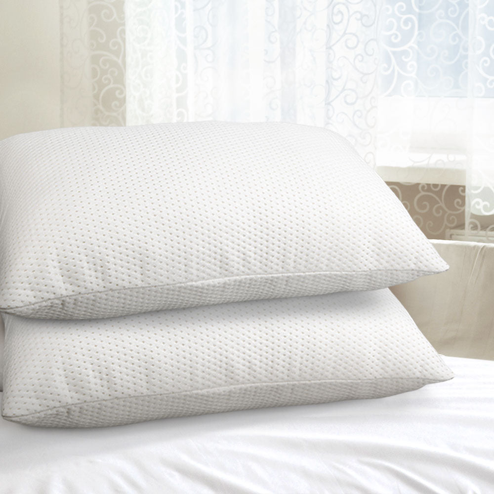Giselle Twin Pack Memory Foam Pillows 19cm Thick
