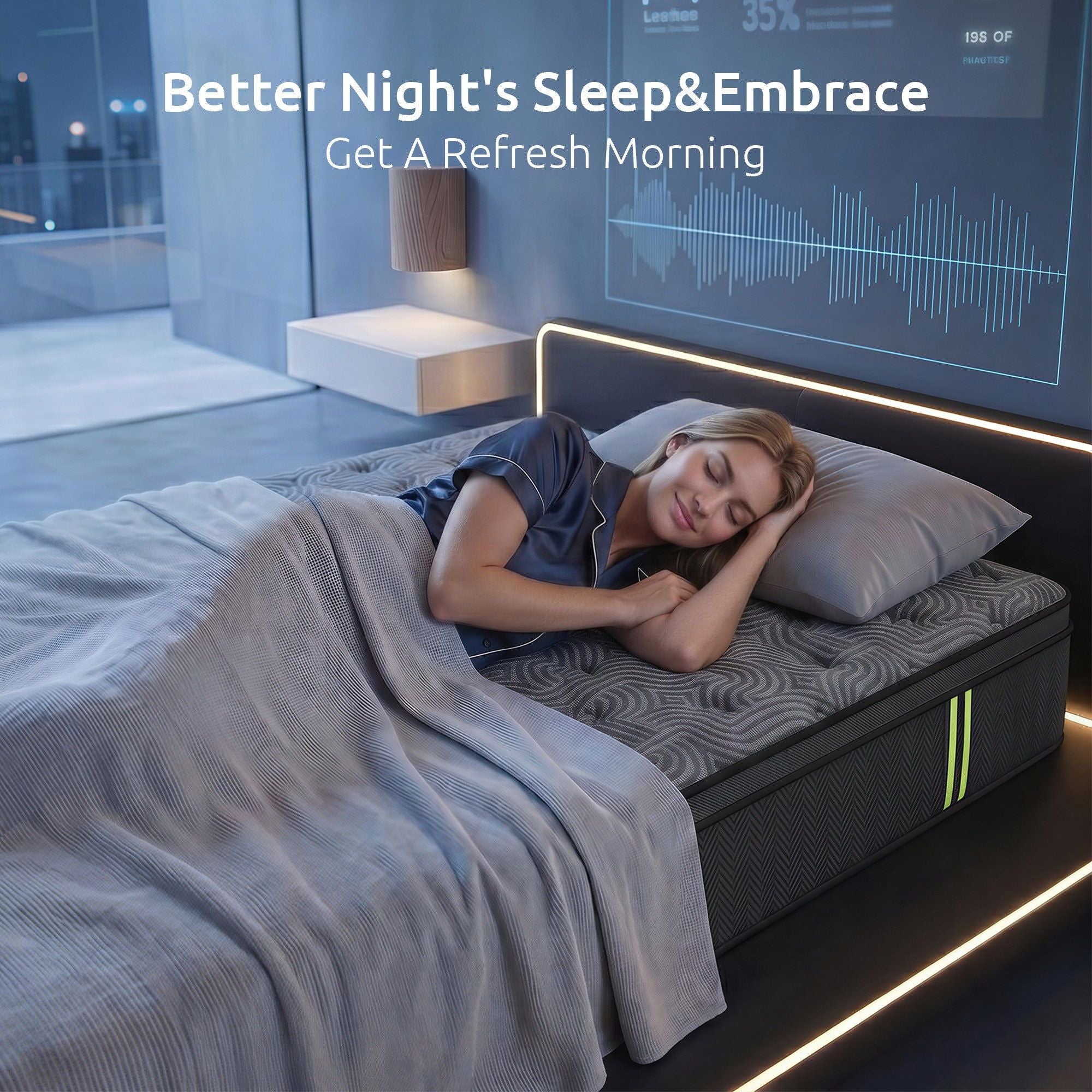 Levitex Single Mattress 34 cm 5-Zone Pressure Relief Pocket Spring with Reinforced Edge Support & Breathable Gel Memory Foam Hybrid Mattress