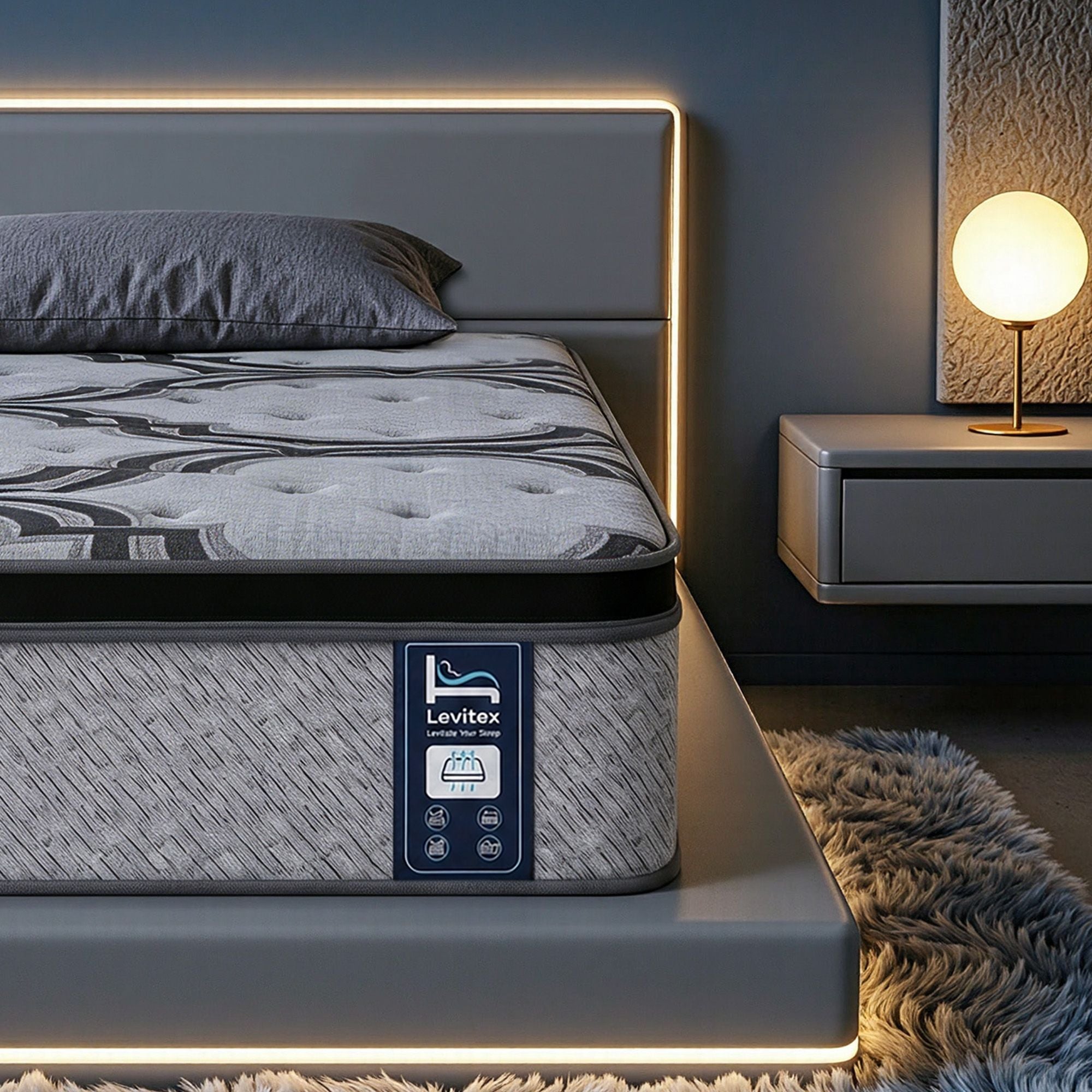 Vela Single Mattress 34cm 5-Zone Pocket Spring with Latex Foam