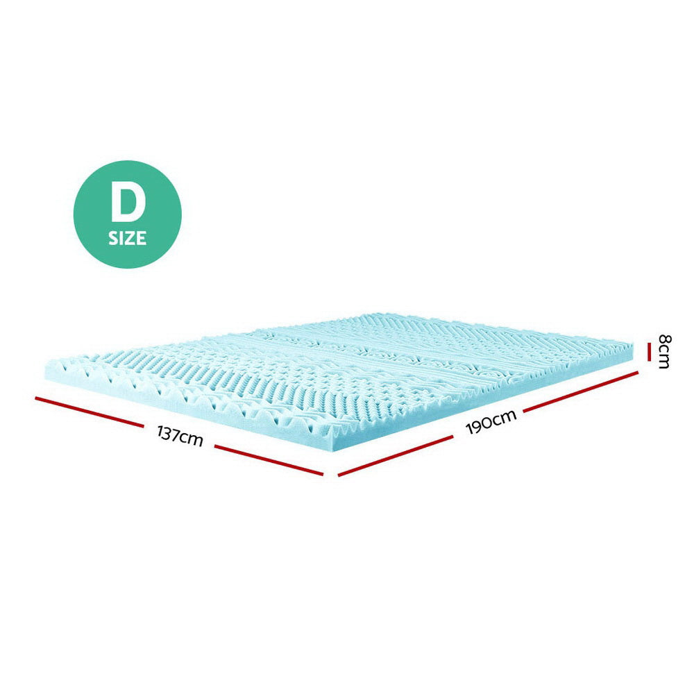 Giselle Double Mattress Topper 11-Zone Memory Foam 8cm