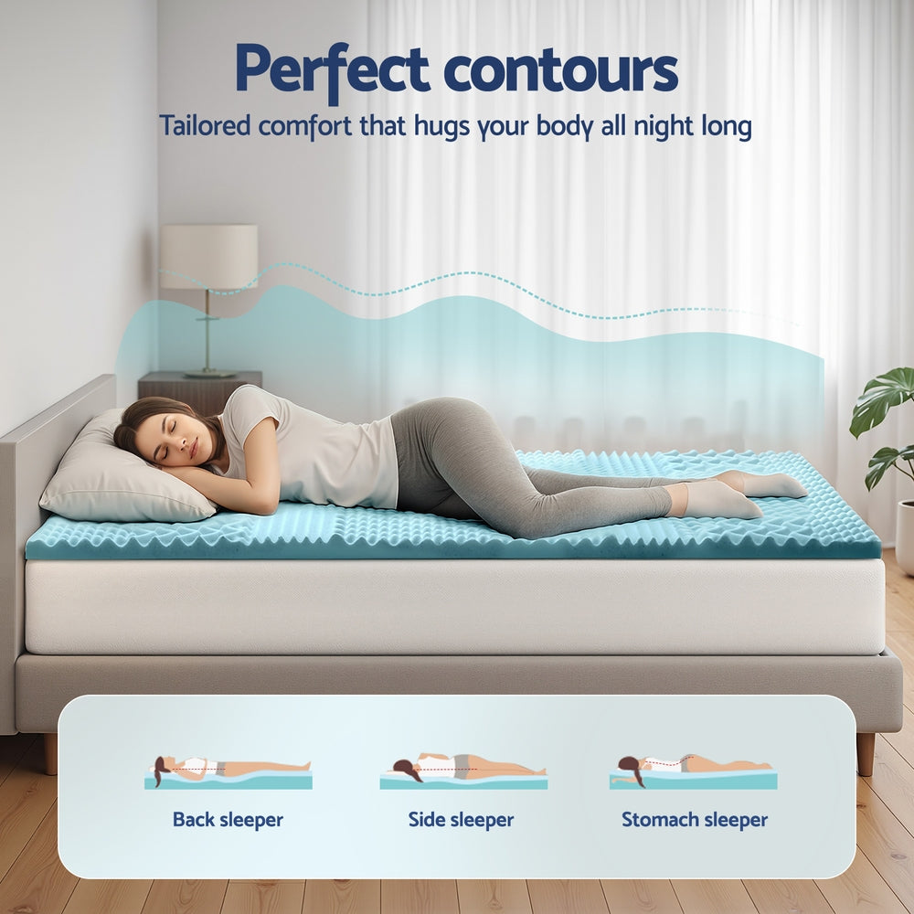 Giselle 5cm King Single Memory Foam Mattress Topper 7-Zone