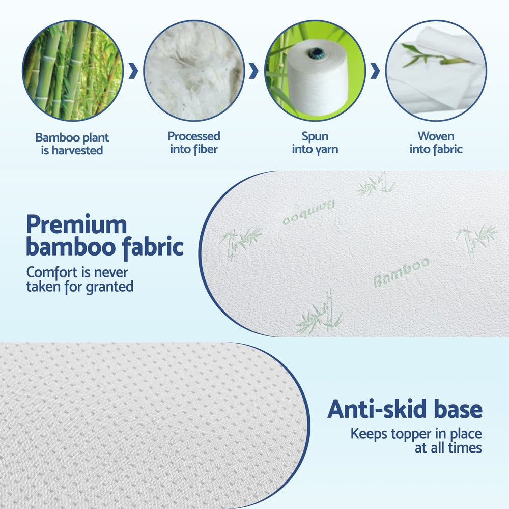 Giselle 5cm King Single Memory Foam Mattress Topper 7-Zone