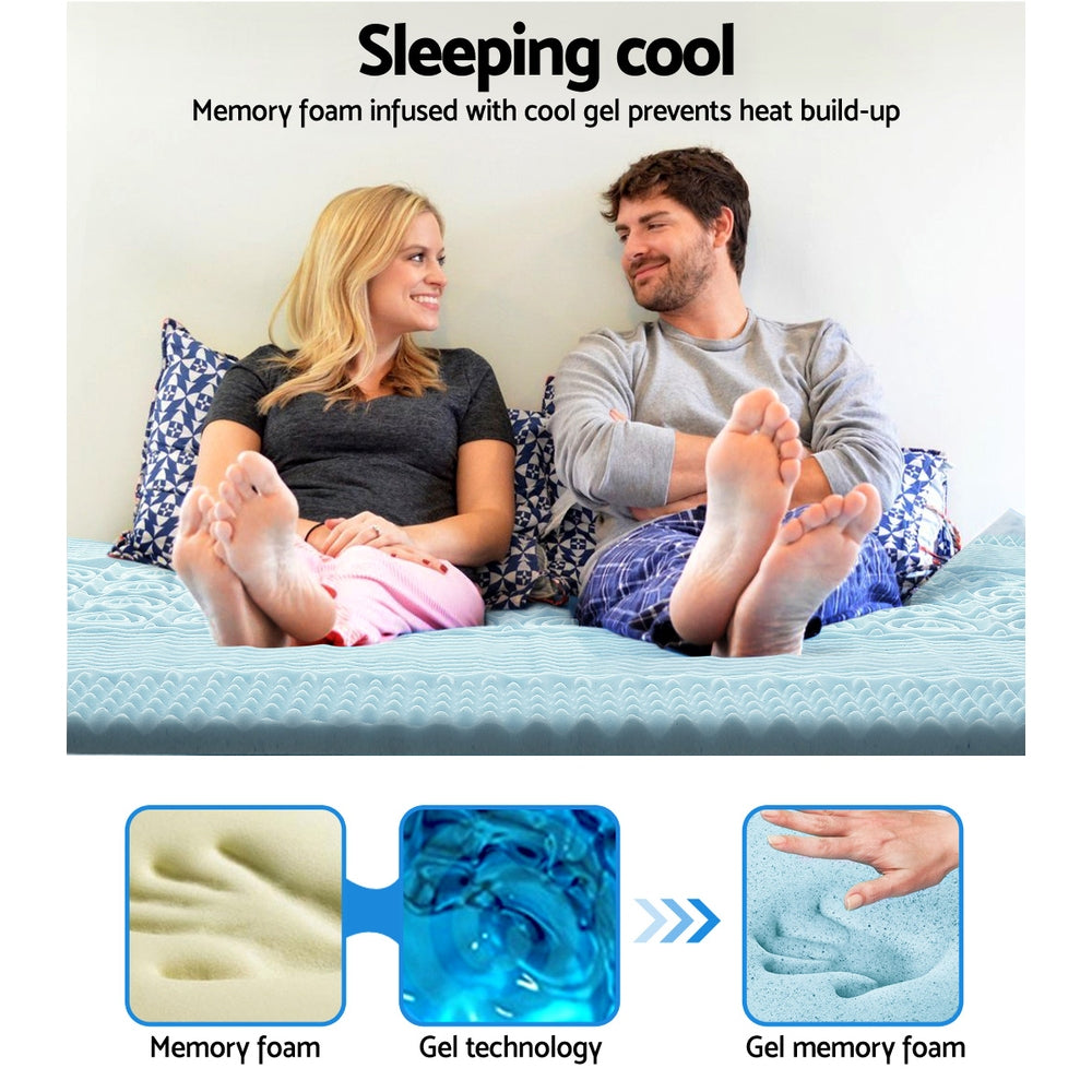 Giselle King Memory Foam Mattress Topper 7-Zone 8cm