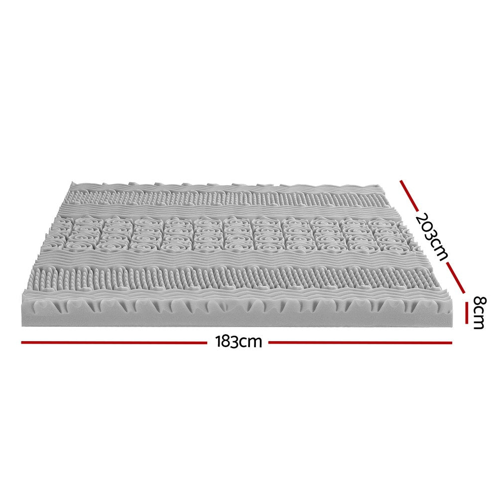 Giselle Bedding King Mattress Topper 8cm Memory Foam Graphite 7-Zone