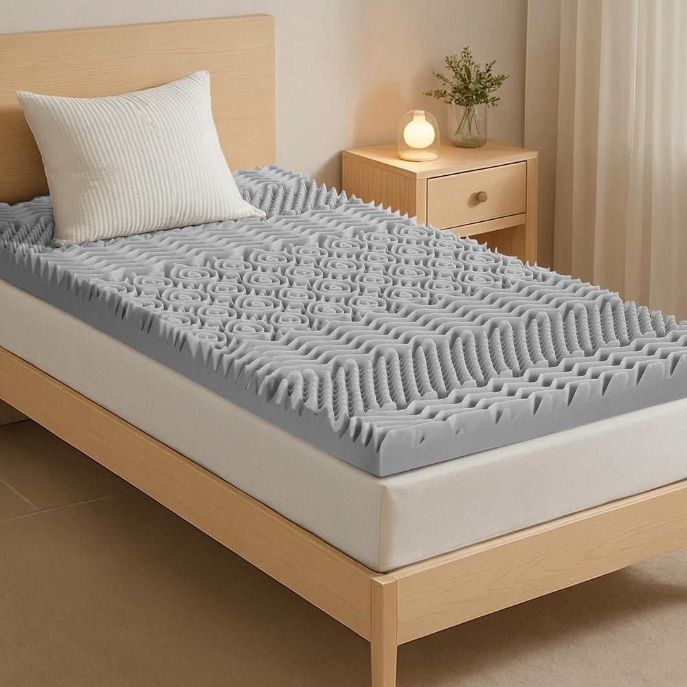 Giselle Single Memory Foam Mattress Topper 8cm Graphite 7-Zone