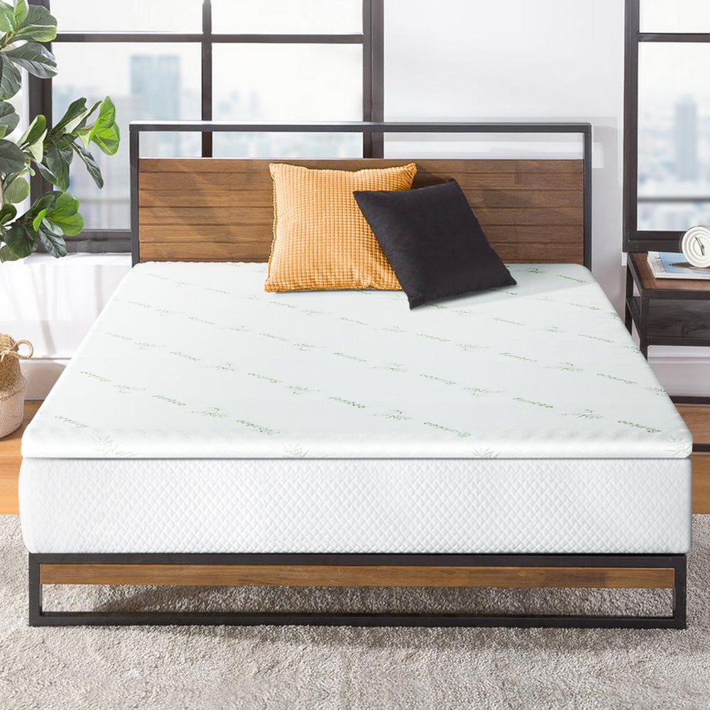 Giselle Bedding Memory Foam Mattress Topper King 10cm Bamboo Cover