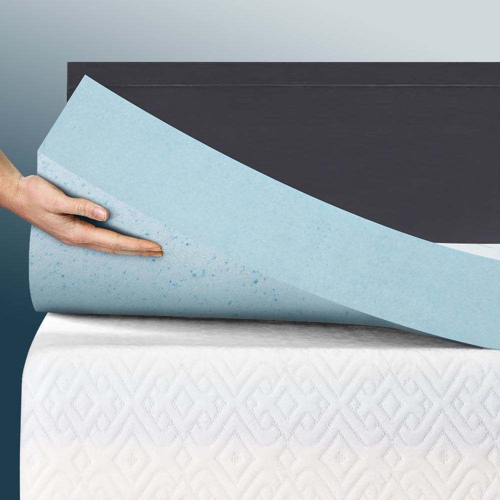 Giselle King Single Mattress Topper Cool Gel Memory Foam 5cm