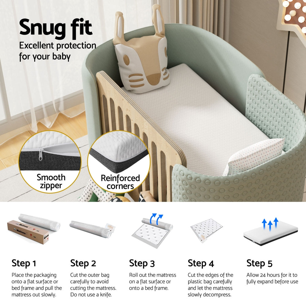 Giselle 13cm Baby Cot Mattress Gel Foam Hypo-Allergenic