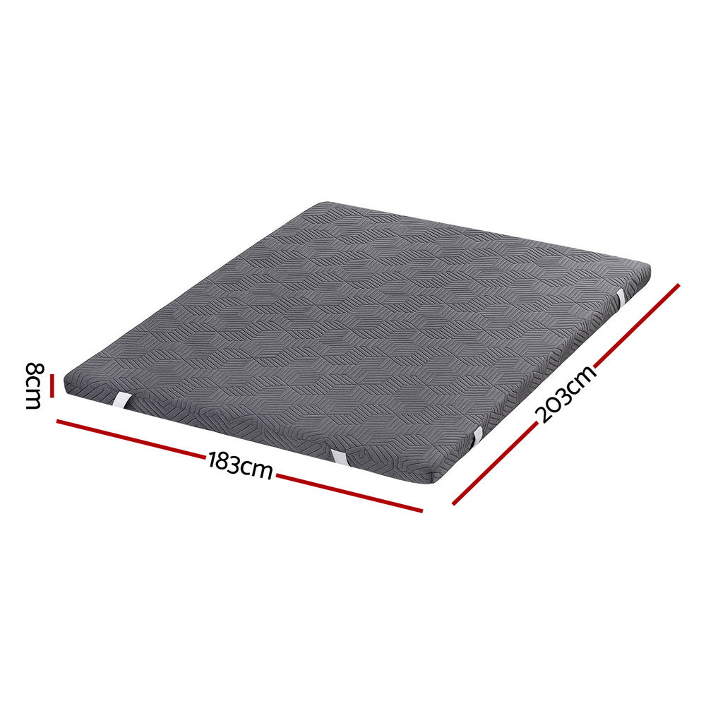 Giselle King Memory Foam Mattress Topper 8cm Gel Bamboo