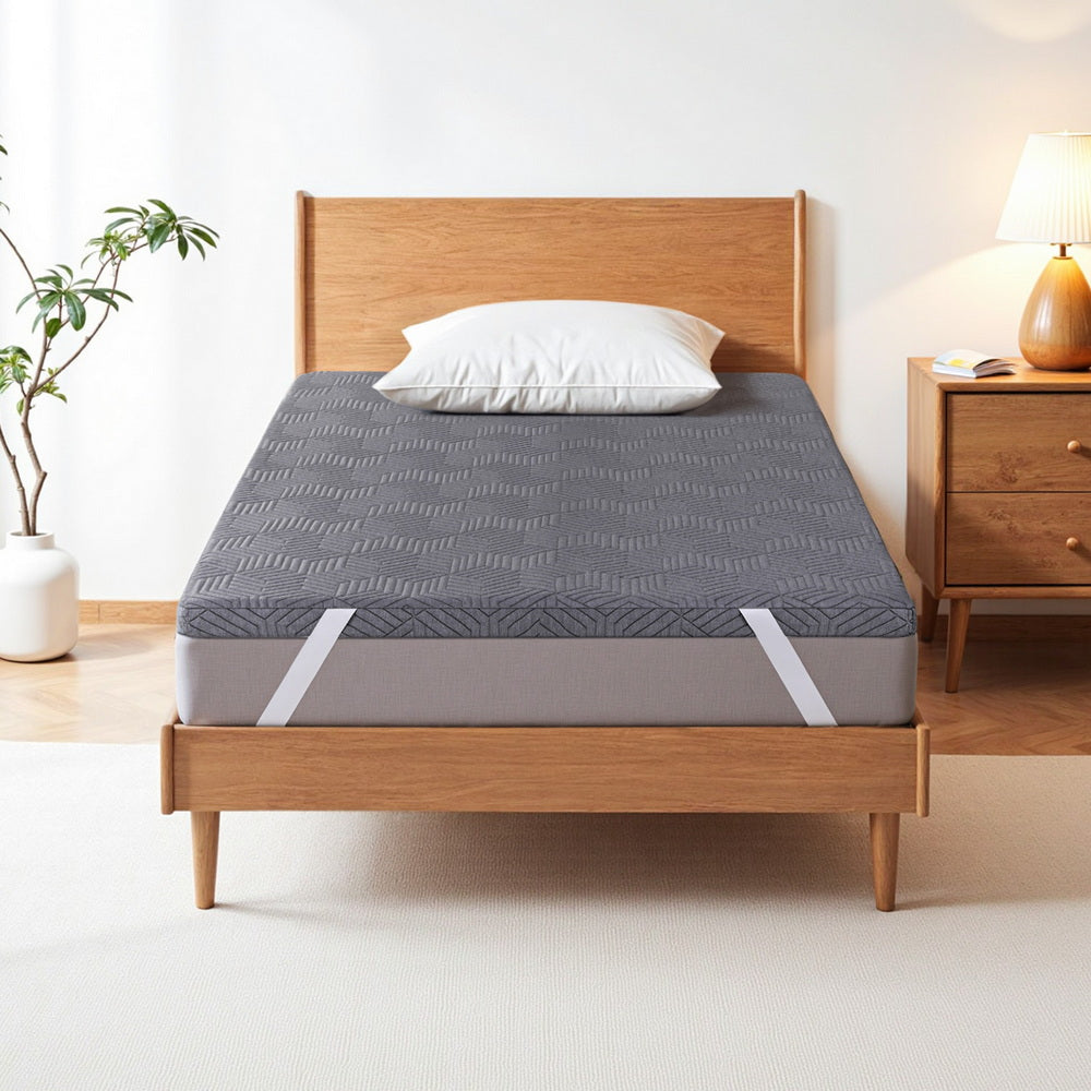 Giselle King Single Memory Foam Mattress Topper 8cm Gel Bamboo