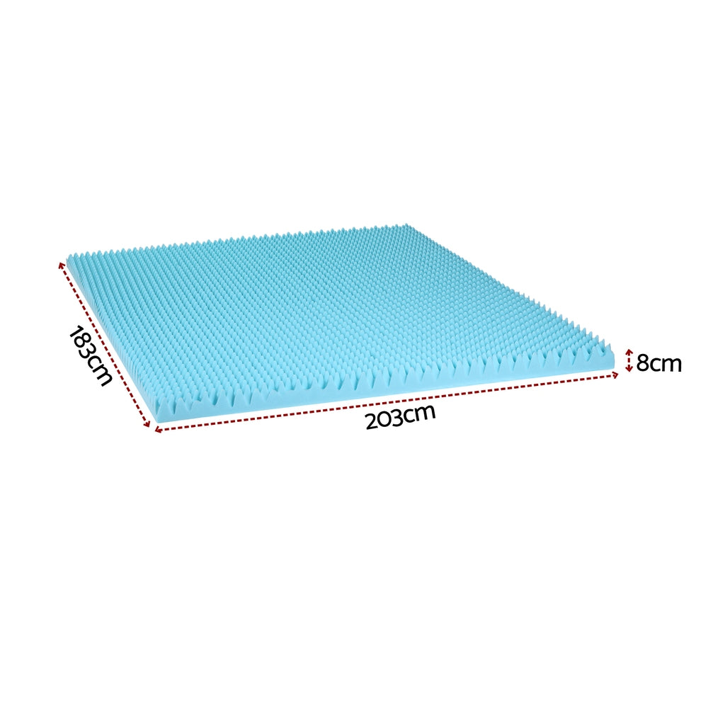 Giselle King Memory Foam Mattress Topper Gel Egg Crate Bamboo