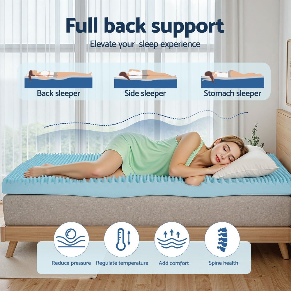 Giselle Single Memory Foam Mattress Topper 8cm Gel Bamboo