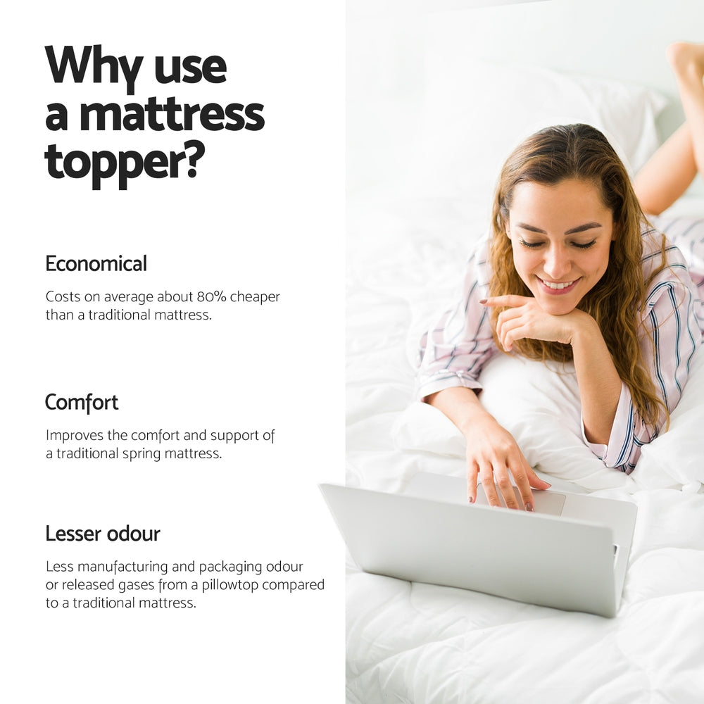 Giselle King Single Memory Foam Mattress Topper Egg Crate 5cm