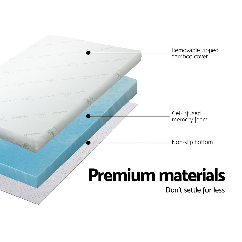 Giselle Queen Mattress Topper Gel Memory Foam 5cm