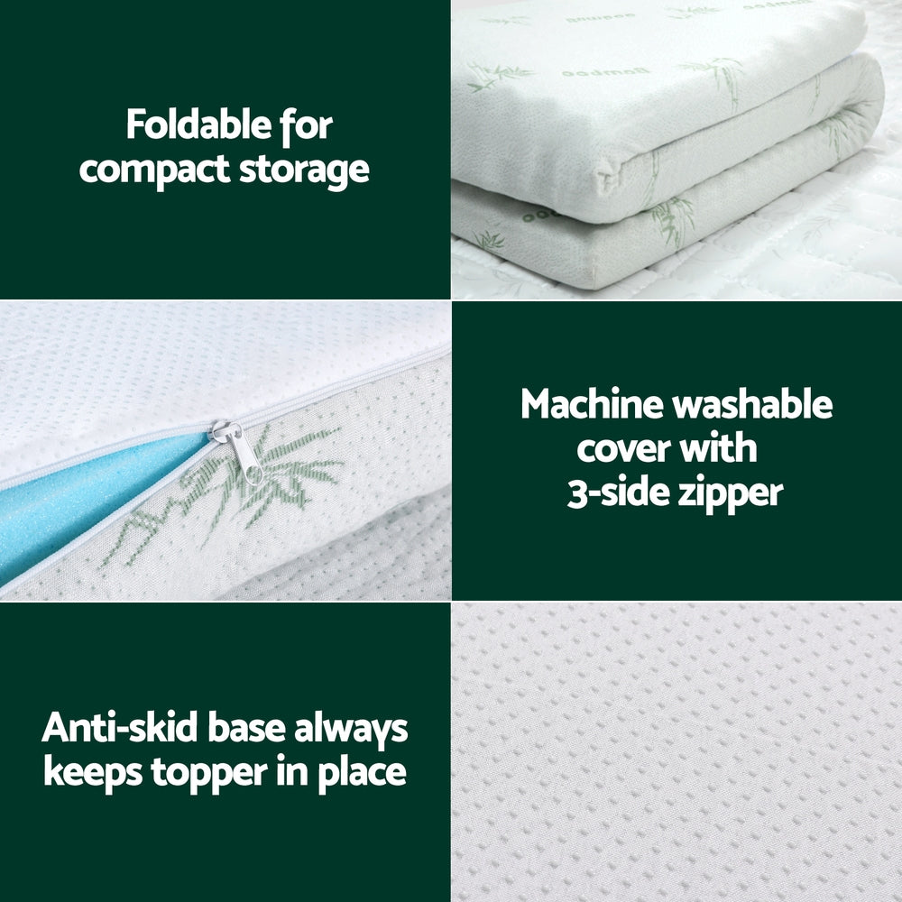 Giselle King Memory Foam Mattress Topper Cool Gel Ventilated 5cm