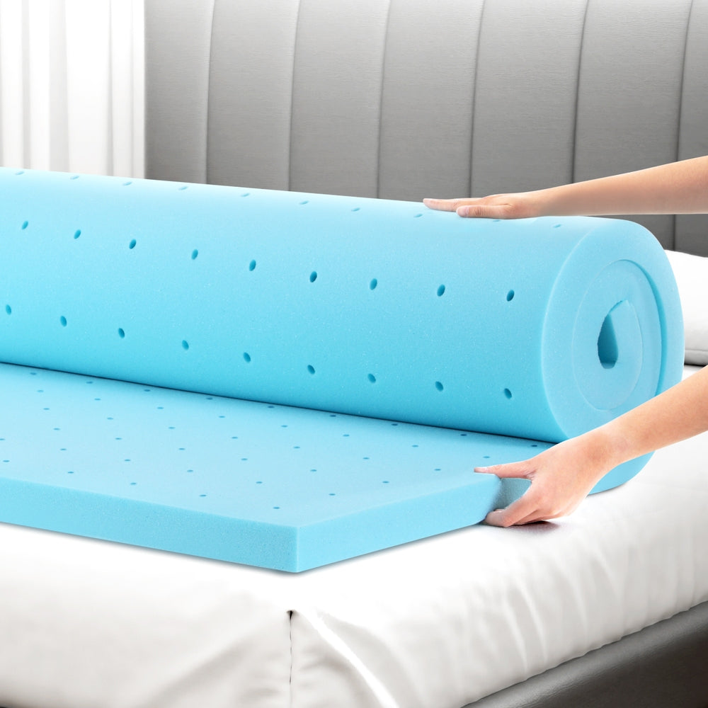 Giselle Single Mattress Topper Memory Foam Cool Gel 5cm
