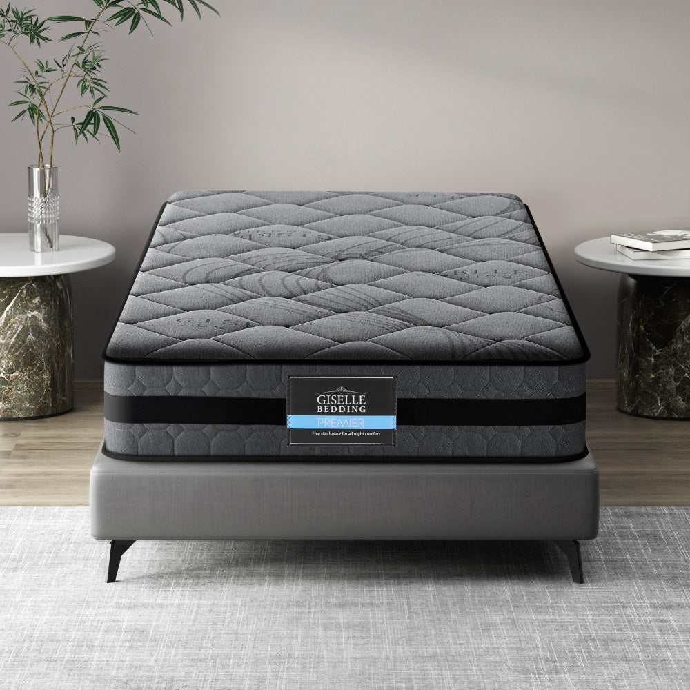 Wendell King Single Mattress Medium Firm 22cm Grey/Black