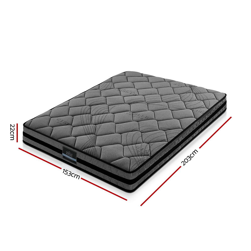 Wendell Queen Mattress Medium Firm Pocket Spring Grey/Black
