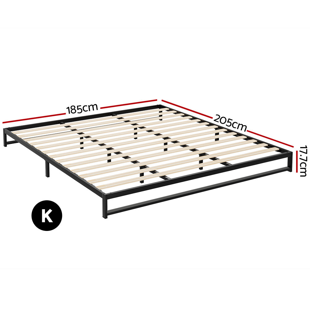 Beru King Metal Bed Frame Black