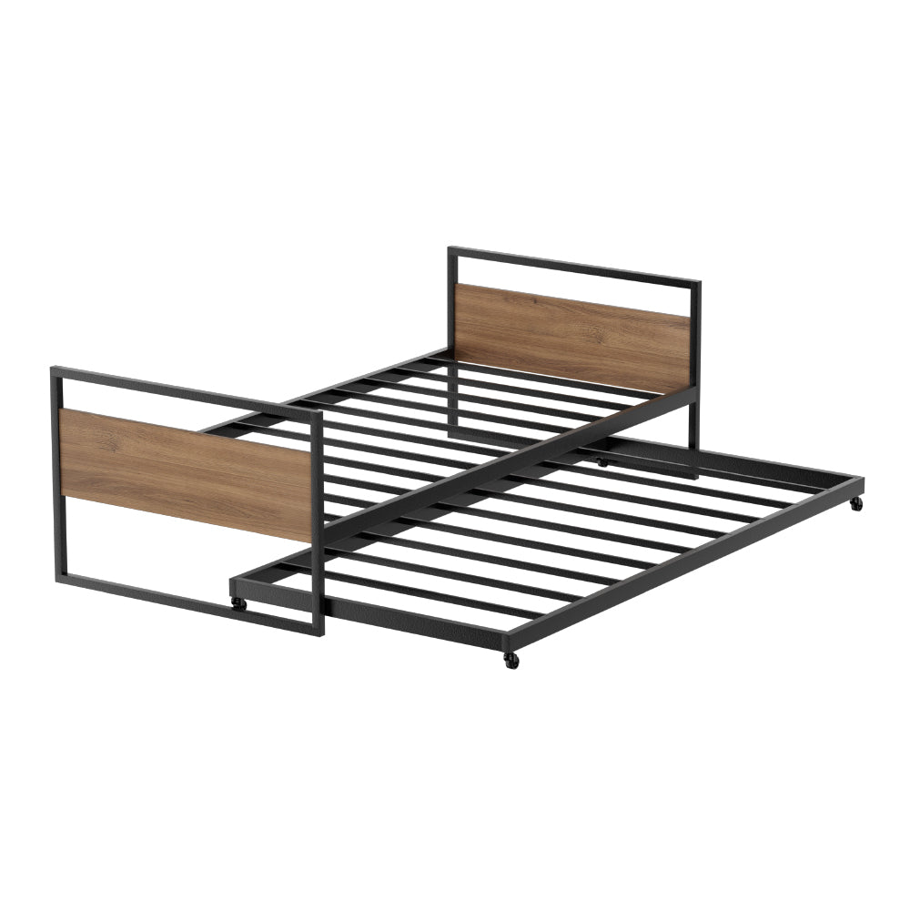 DEAN Single Metal Trundle Daybed Black