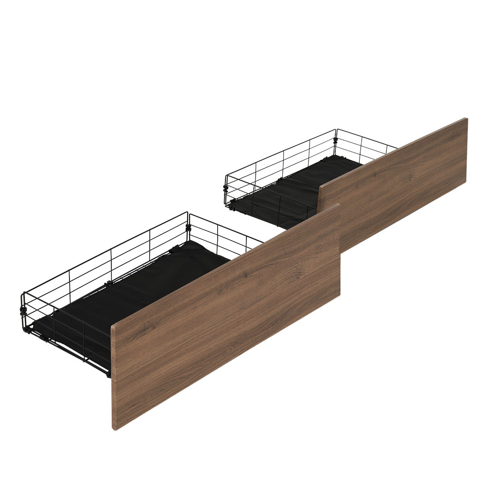 Oslo Drew Set of 2 Trundle Storage Drawers Black Walnut