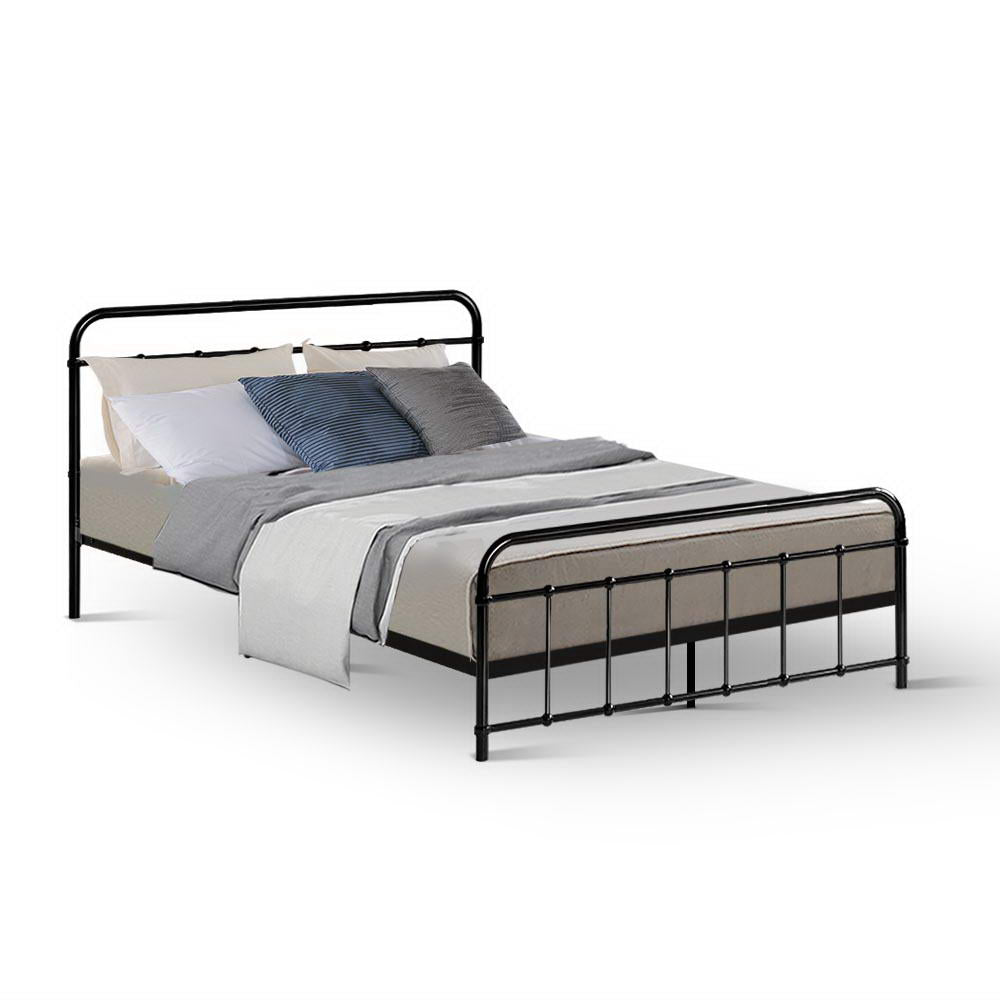 Leo Double Metal Bed Frame Black