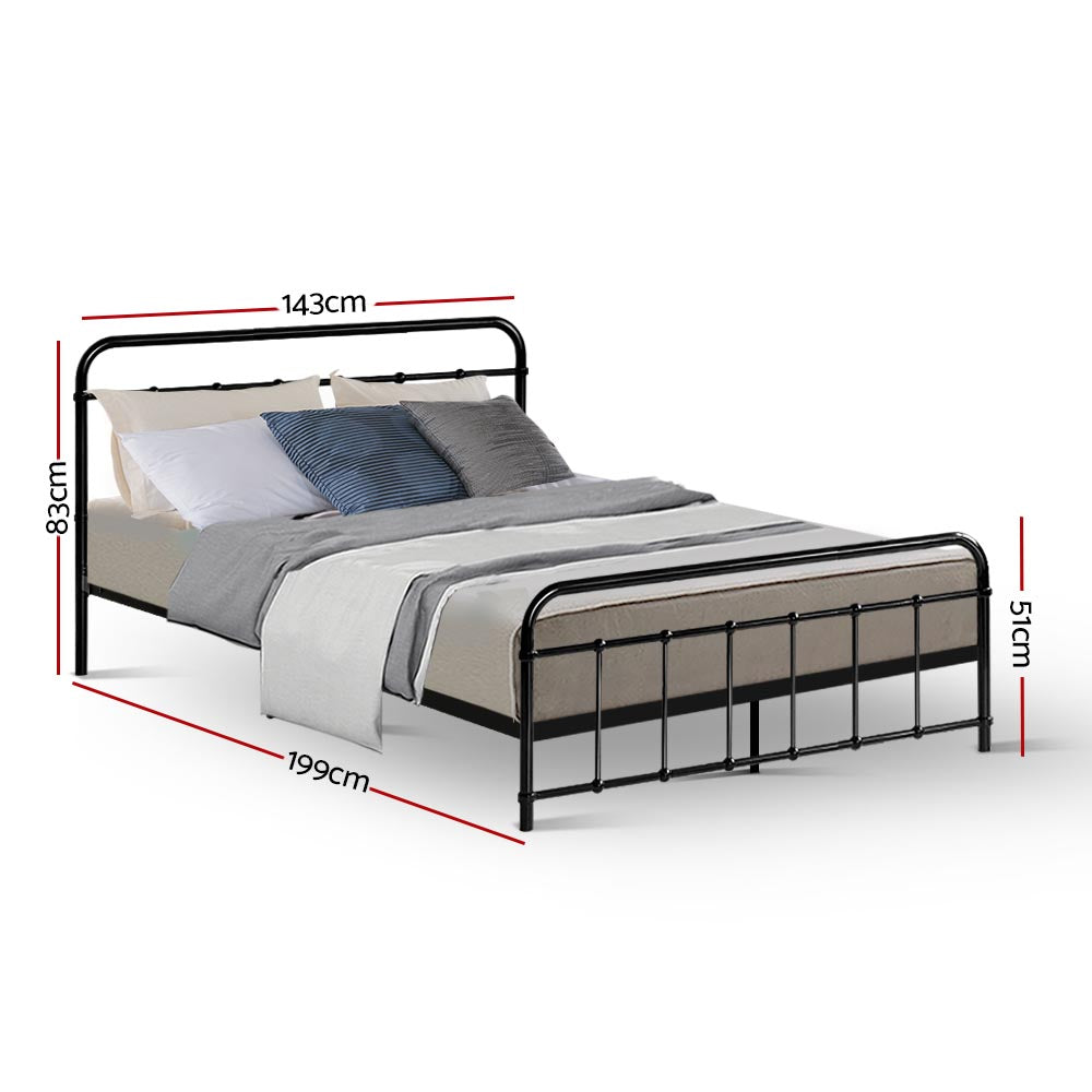 Leo Double Metal Bed Frame Black