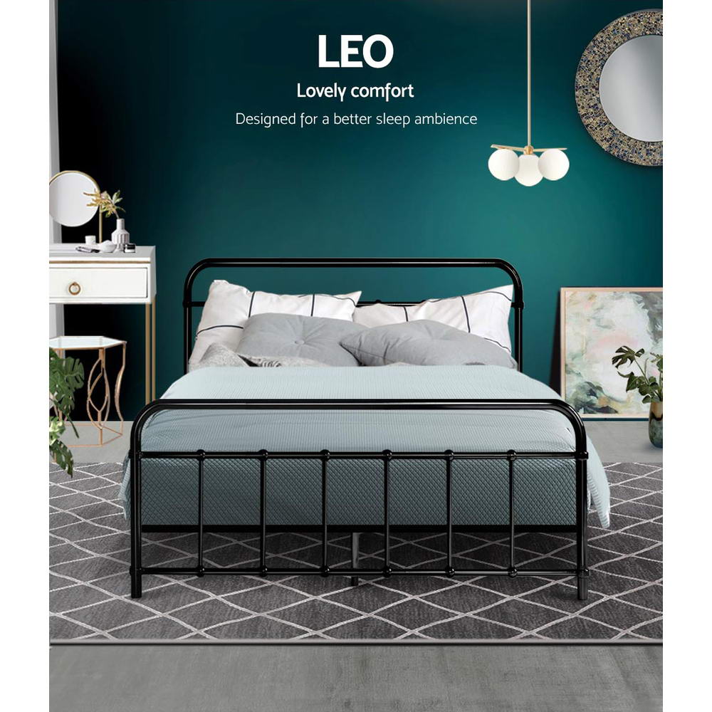Leo Double Metal Bed Frame Black