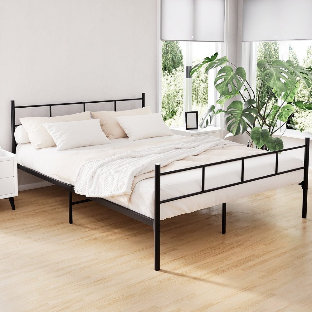Sol Queen Metal Bed Frame Black