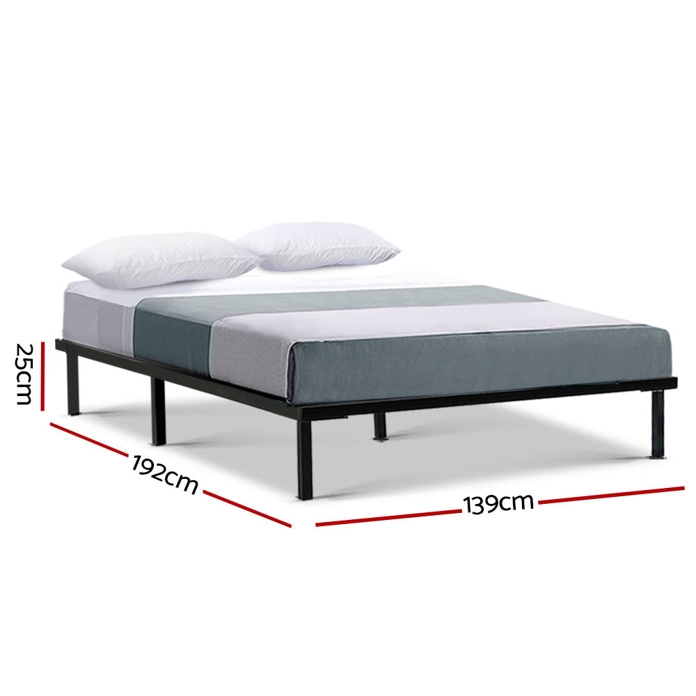 Ted Double Metal Bed Frame Black
