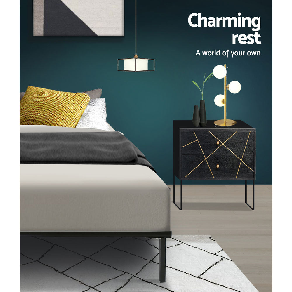 Ted Double Metal Bed Frame Black