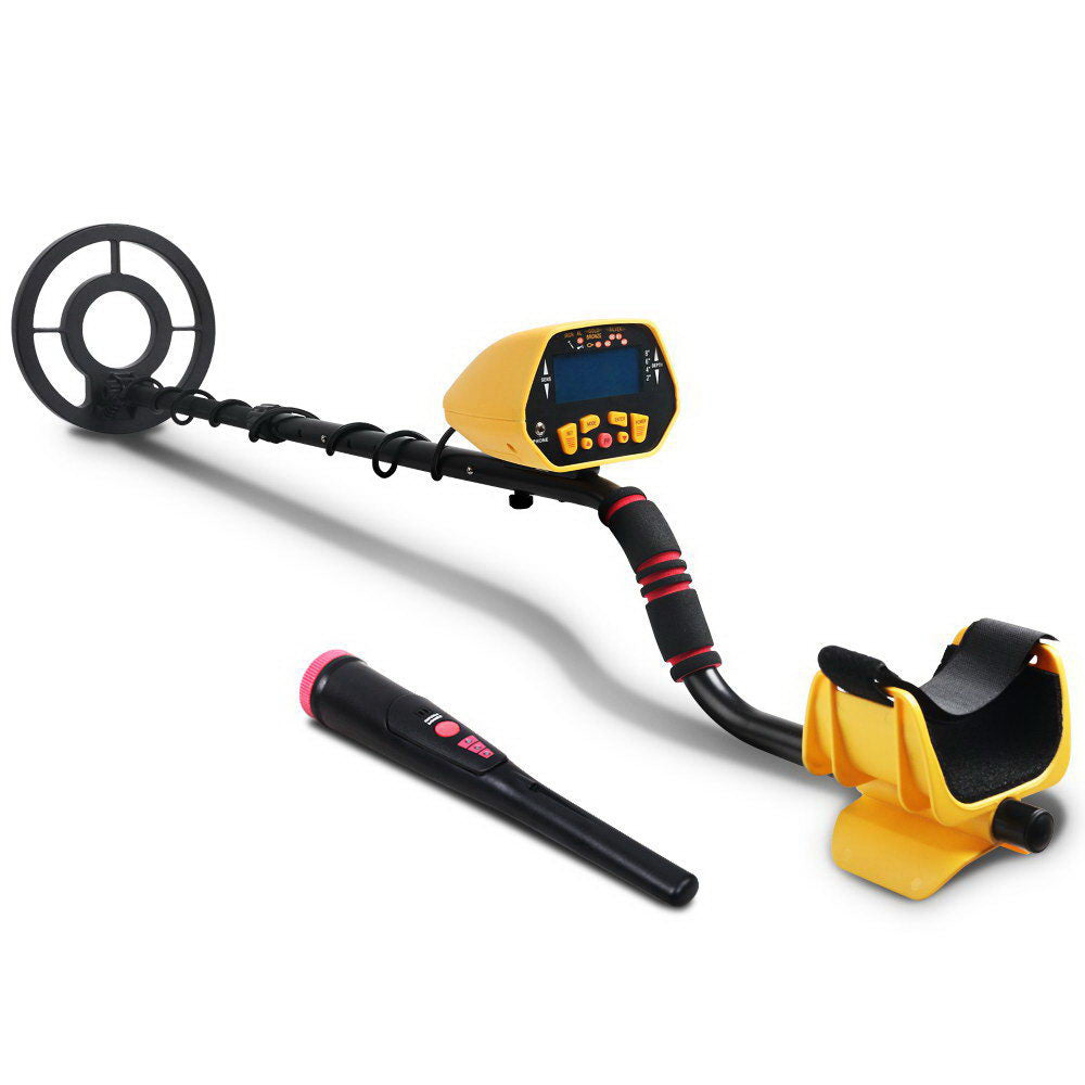 LCD Metal Detector 180mm Deep Sensitive Waterproof Pinpointer Yellow