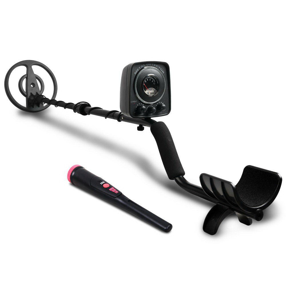LED Metal Detector 160mm Deep Sensitive Waterproof Pinpointer Black