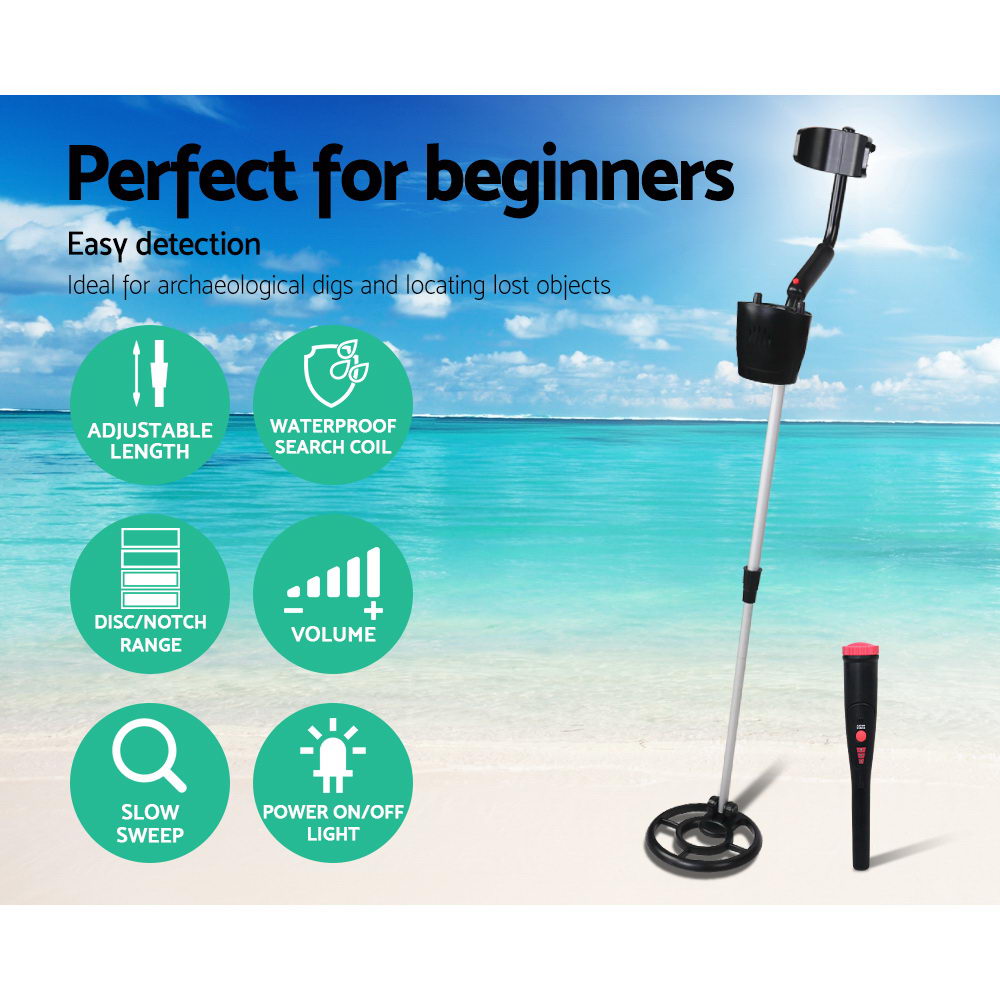 Treasure Hunter Metal Detector 180mm Deep Sensitive Waterproof Black