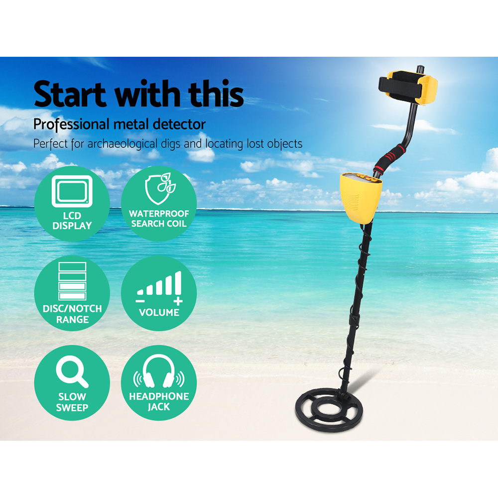 Treasure Hunter Metal Detector 180mm Deep Sensitive Waterproof Yellow