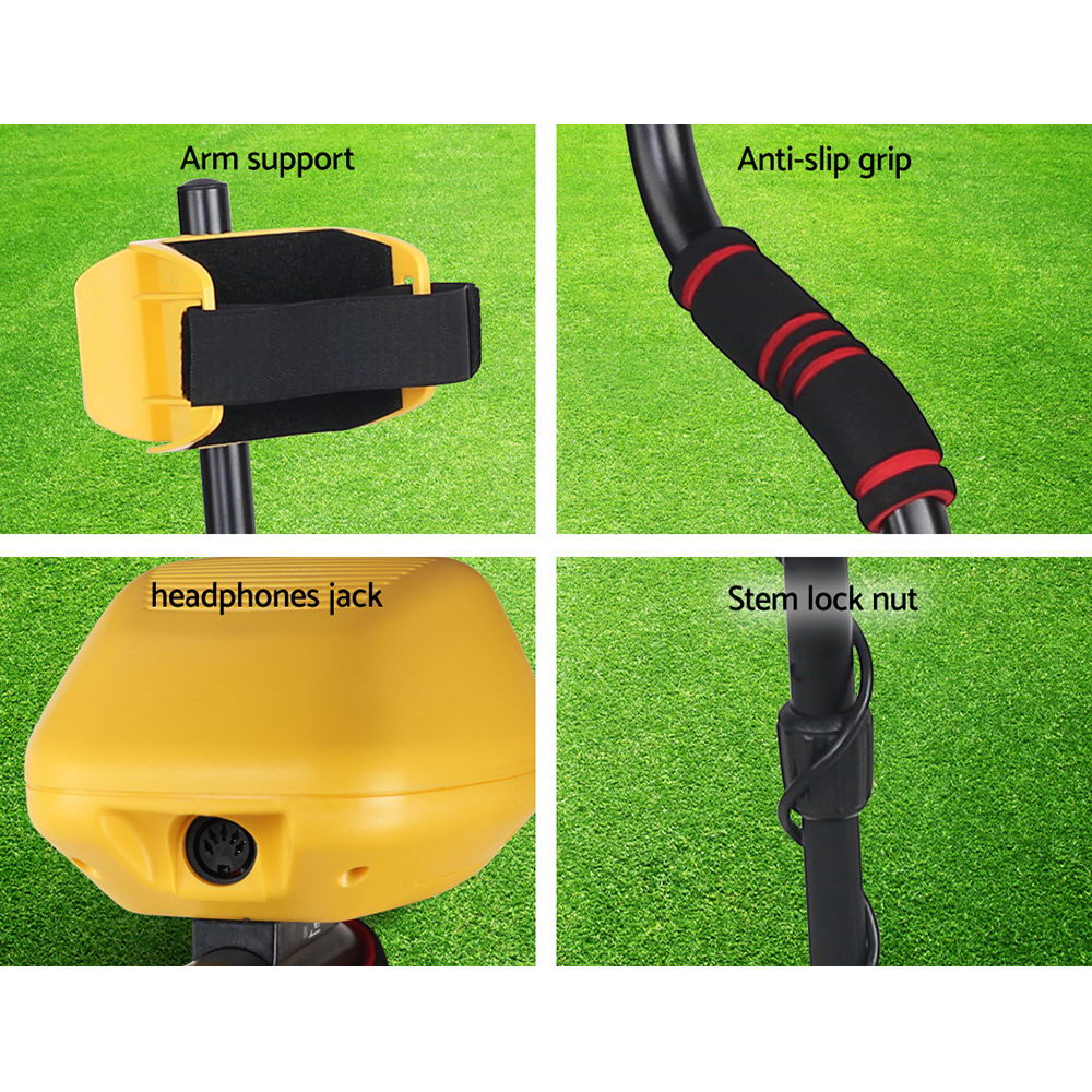 Treasure Hunter Metal Detector 180mm Deep Sensitive Waterproof Yellow