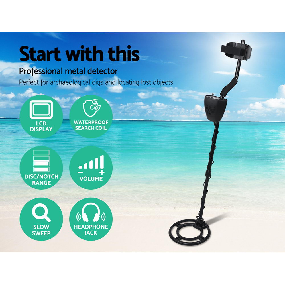 Treasure Hunter 220mm Metal Detector Waterproof LCD Black