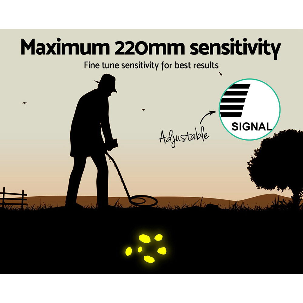 Treasure Hunter 220mm Metal Detector Waterproof LCD Black