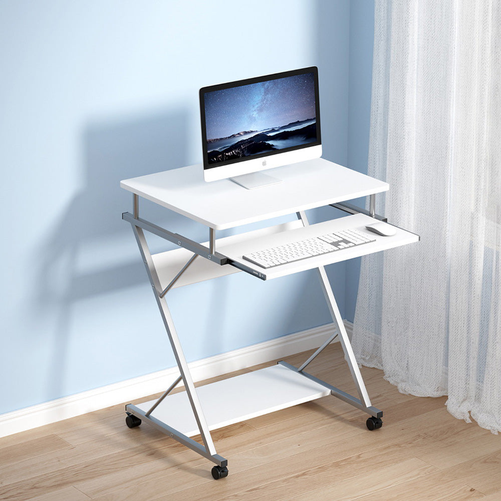 Artiss Computer Desk with Keyboard Tray and Shelf White 60cm